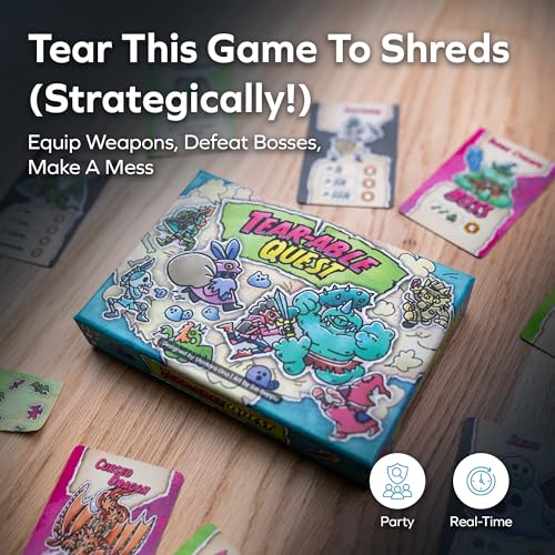 Allplay Tearable Quest Board Game para Adultos, Niños y Familias - Juego donde se rasga el tablero para completar misiones - Único y Divertido para Fiestas - 1 a 50 jugadores, 10 min, edades 8+ miniatura 2