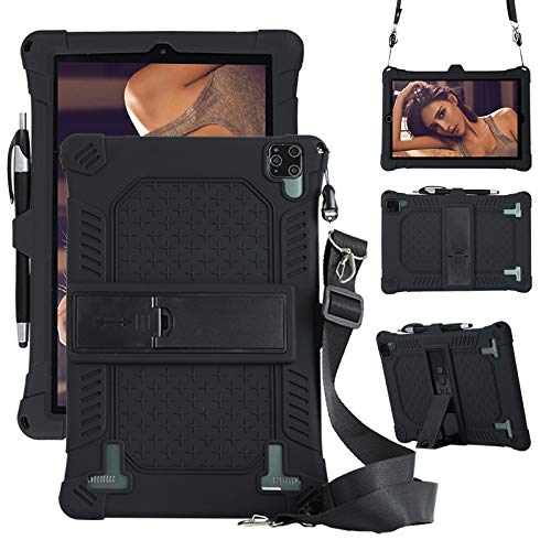 YHFZR Koffer voor YUMKEM T13, Zacht Kindvriendelijk Lichtgewicht Ingebouwde Standaard Beschermhoes voor YUMKEM T13 10 Inch, Zwart