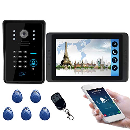 Video Türsprechanlage Türklingel Intercom System, Türsprechanlage mit 7 Zoll Monitor 1-Kamera Für 1-Familienhaus, Touch-Taste, Nachtsicht,
