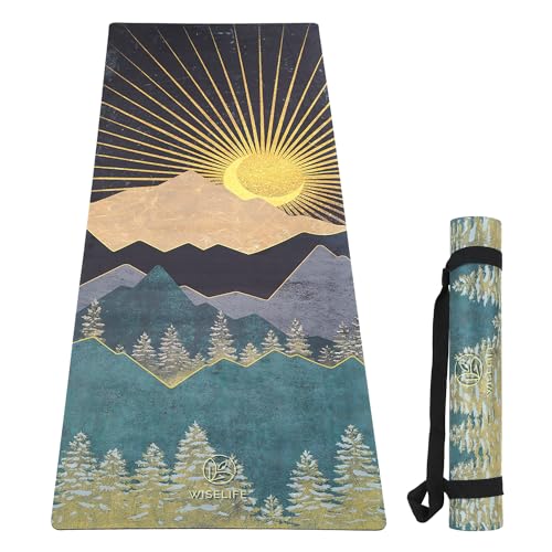 Image of Wiselife PU Natural Rubber Yoga Mat + Carry Strap | Extra Thick Extra Long Extra Wide Exercise floor mat for Gym, Workout, Fitness, Yoga and Pilates | Arabian Night - 6mm
