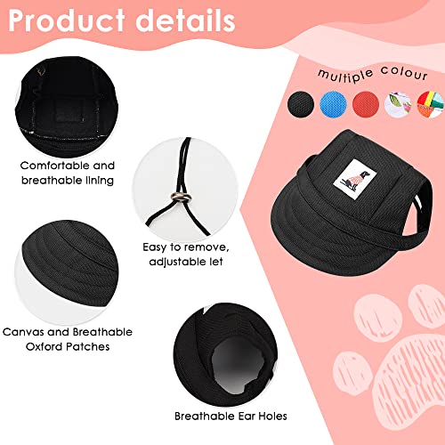 Dog Baseball Caps For Small Dogs 4 Pack Dog Hat With Ear Holes Bucket Hat Outdoor Pet Apparel & Accessories Plain Adjustable Drawstring Breathable Uv Protection All Season (Small) #TOP2