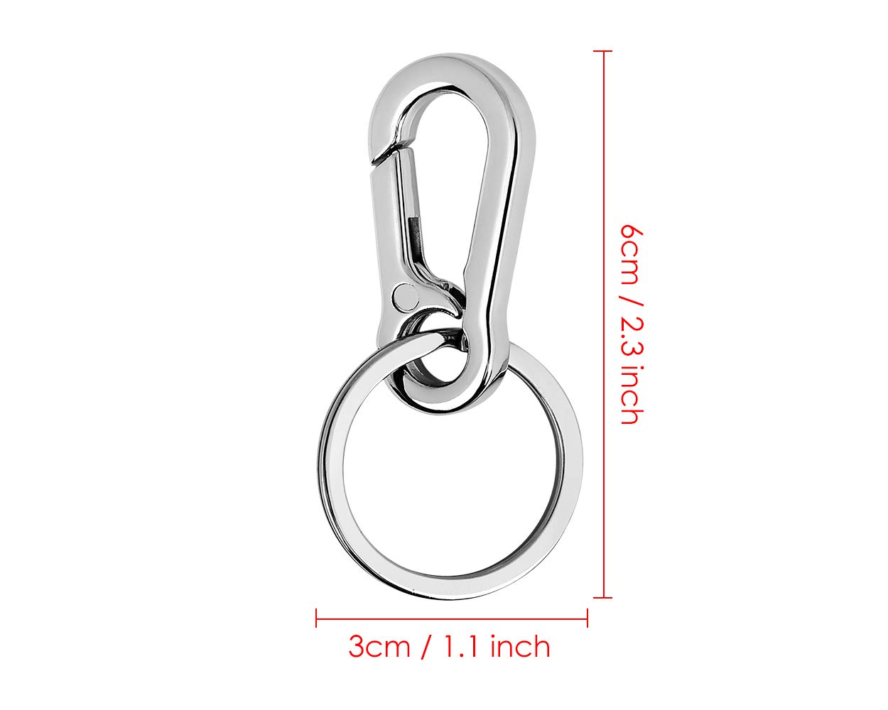 DS. DISTINCTIVE STYLE Carabiner Clip Keyring Stainless Steel Keychain with Snap Hook Quick Release Key Rings