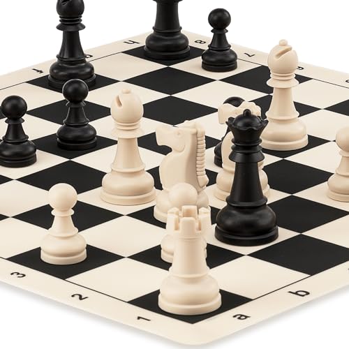 A&A Juego de Ajedrez Plegable con Tablero de Silicona miniatura 3
