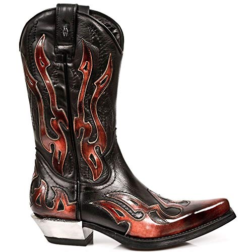 New Rock Red and Black Flame Boots 7921 S23