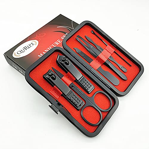 QURIPE 7pcs Manicure Set, Nail Clippers Kit, Stainless Steel Manicure Kit, Nail Clipping Tools...