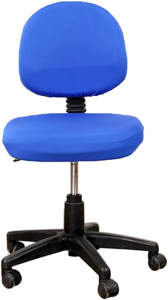 TOPINCN Office Computer Chair Covers, Split Stretchable Seat Cover Universal Split Rotating Swivel Chair Slipcover Protector 2 Piece, Office Chair Backrest Cover Rotating Chair Seat Cover (Blue)