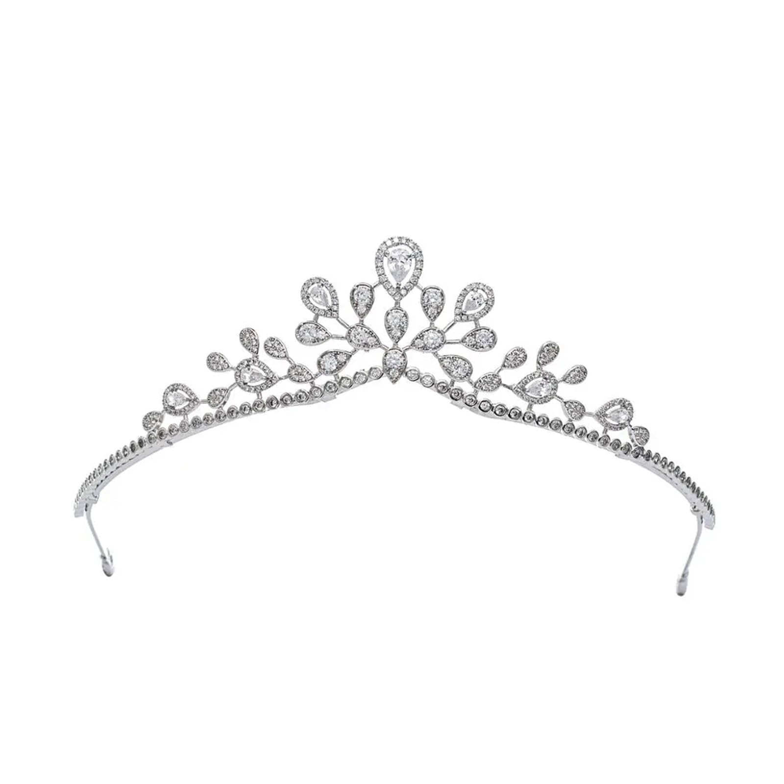 Einfache süße Zirkonia Prinzessin Tiara Diadem Braut Hochzeit Haarschmuck Zubehör Haarteile