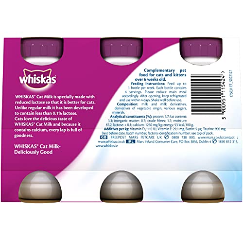 Whiskas Cat Milk Complementary Cat Food 15 x 200 ml