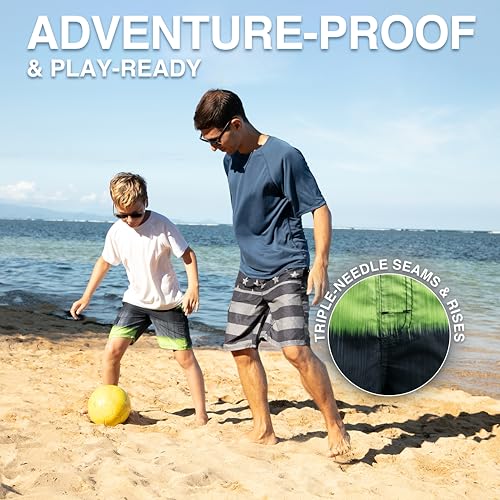 Image of Kanu Surf Boys' Toddler Troy Stripe Swim Trunks
