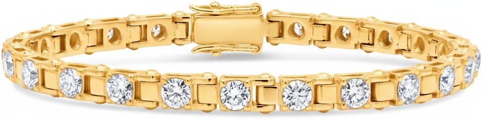 The Diamond Channel Certified Lab Grown Diamond Station Tennis Bracelet Designed and Made in Italy, Magnetic Secure Lock, Diamond Tennis Bracelet For Women (E-F Color, VS1-VS2 Clarity)