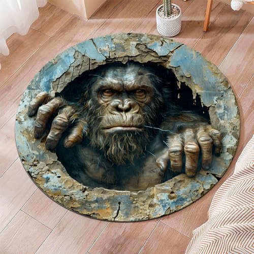 Tapete Redondo Bigfoot 3D Personalizado 60 cm miniatura 1