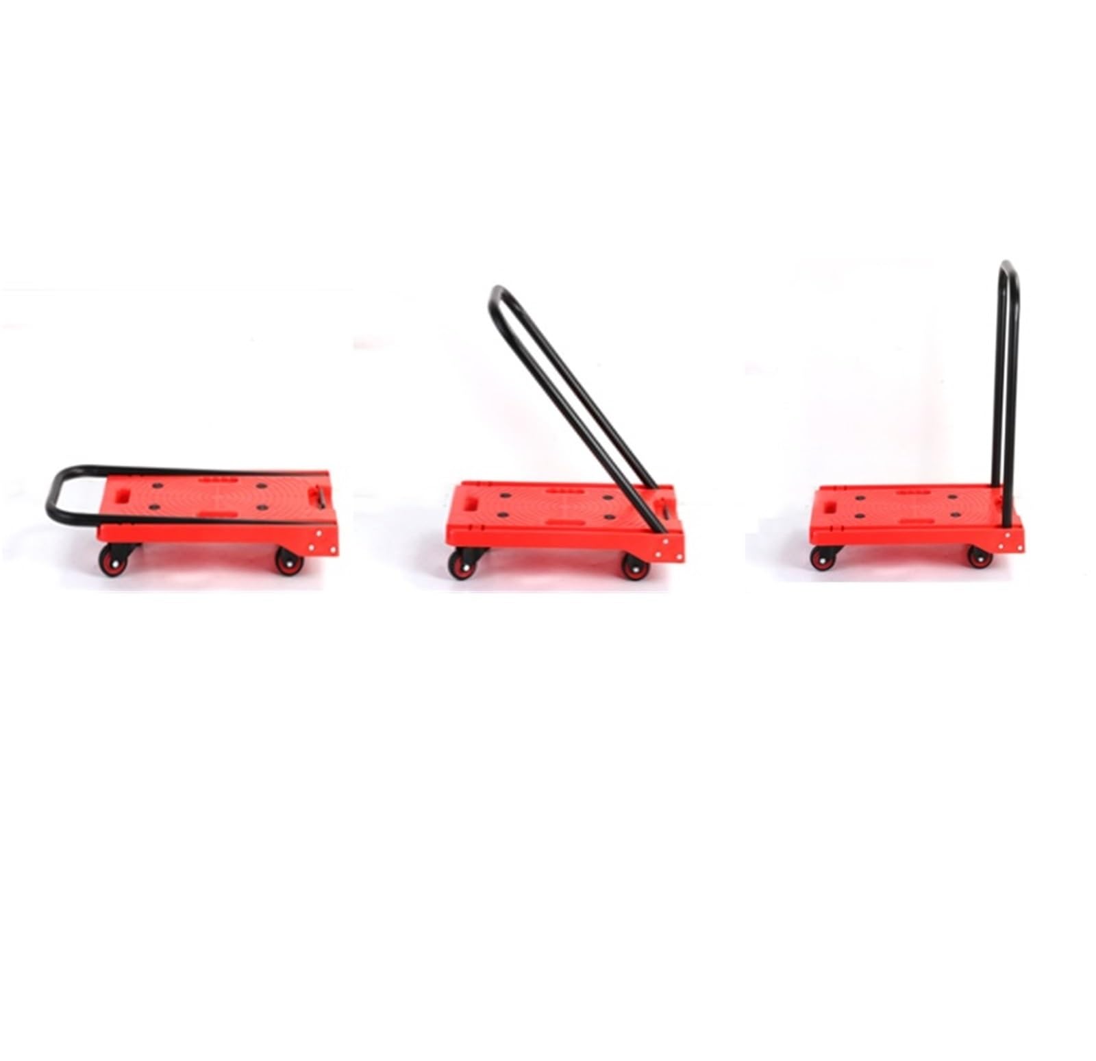 Carrello A Pianale Per Movimentazione Carrello A Piattaforma Pieghevole Con Ruote Per Uso Industriale(Black)