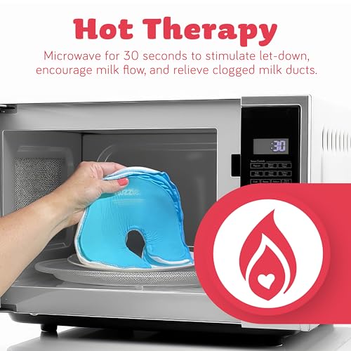 Image of Breast Ice Packs for Breastfeeding - Hot & Cold Therapy Pads for Nursing & Clogged Milk Ducts, Mastitis & Engorgement - Boob Surgery Recovery - Soft Dual-Sided Gel Pads - 2 Pack