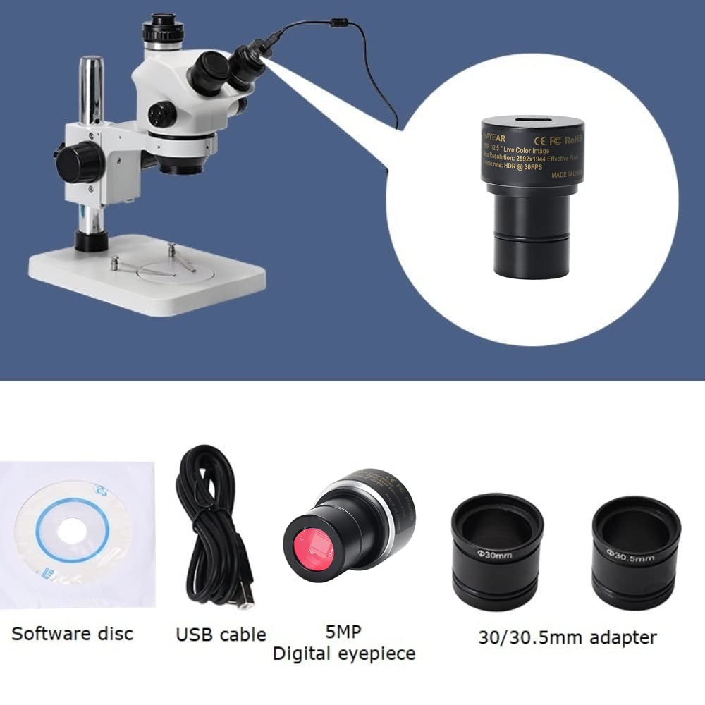 Digital Electronic Eyepiece, 5MP CMOS USB2.0 Microscopio Cámara Digital Electrónica Ocular Free Driver Microscopio Cámara Industrial de Alta Velocidad con Wins 2000 XP WIN7