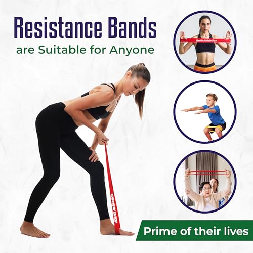 Resistance Band Set of 4 Workout Bands, Exercise and Fitness,Strength and Conditioning,Training,Pilates,Yoga,Calisthenics,Pull Up Assist,Dip Assistance,Physical Therapy,Rehabilitation - Image 5
