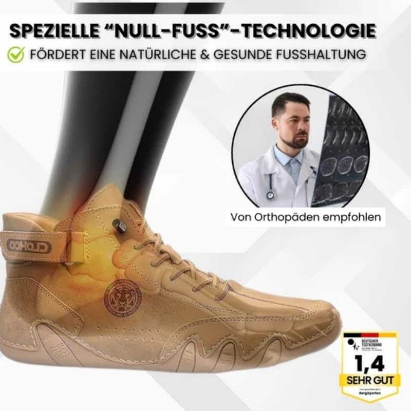 OrthoFree - ergonomische, schmerzlindernde Leder-Barfußschuhe Winterschuhe für Herren