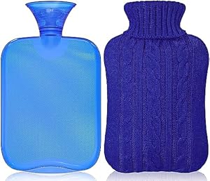 Attmu Classic Transparente Wärmflasche mit Strickbezug