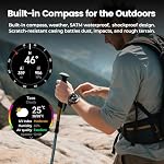 WalkerFit Une montre militaire intelligente pour les hommes, 1.43" AMOLED Montre robuste avec appel Bluetooth, Smartwatch professionnelle tactique, 170+ Les sports, 5ATM Imperméable, Acier inoxydable noir