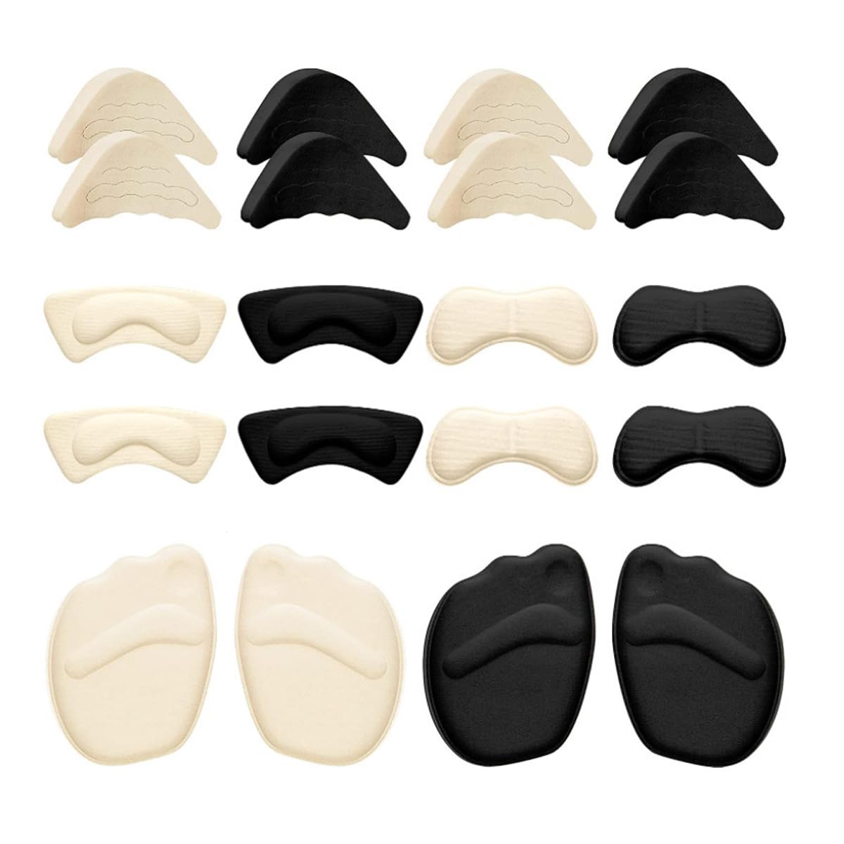 Muiltvoe 10 Pairs High Heel Cushion Pads Shoe Filler Includes Adjustable Toe Filler Inserts Front Insoles Heel Grips Liner Insert