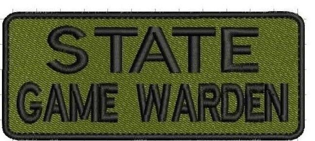 Special Patches for Velcro Patches for Uniform for State Game Warden Embroidery Patch 2x5 Hook OD Green and Black Model-Q-X988-3466
