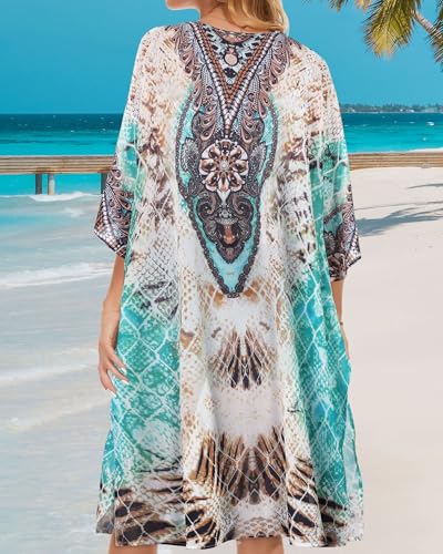 Image of Women's Kimono Beach Cover up for Summer Bathing Suits Cardigans Casual Loose Swimwear 2026