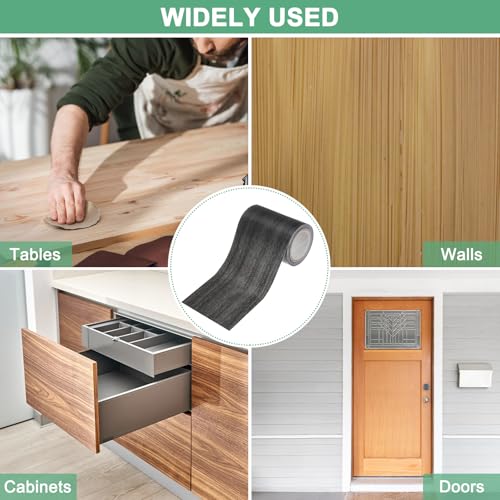 Image of M METERXITY 2-Roll Wood Grain Repair Tape, 3.15in x 15ft Textured Realistic Self-Adhesive Wood Floor Tape Contact Paper for Furniture /Floors /Home [Ebony]