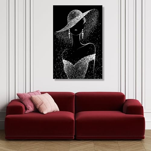 Toile silhouette femme élégante pour une décoration murale de chambre à coucher zen et moderne - 4