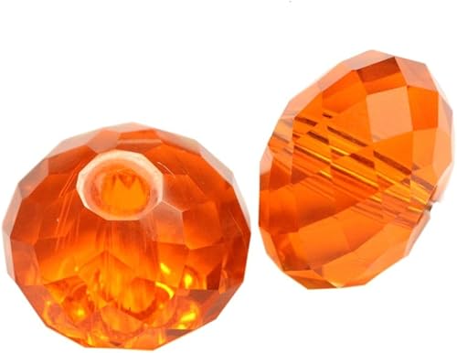 Adabele - 100 cuentas de cristal Rondelle sueltas facetadas austriacas de 0.315 pulgadas (0.315 in), espaciador de sol naranja compatible con
