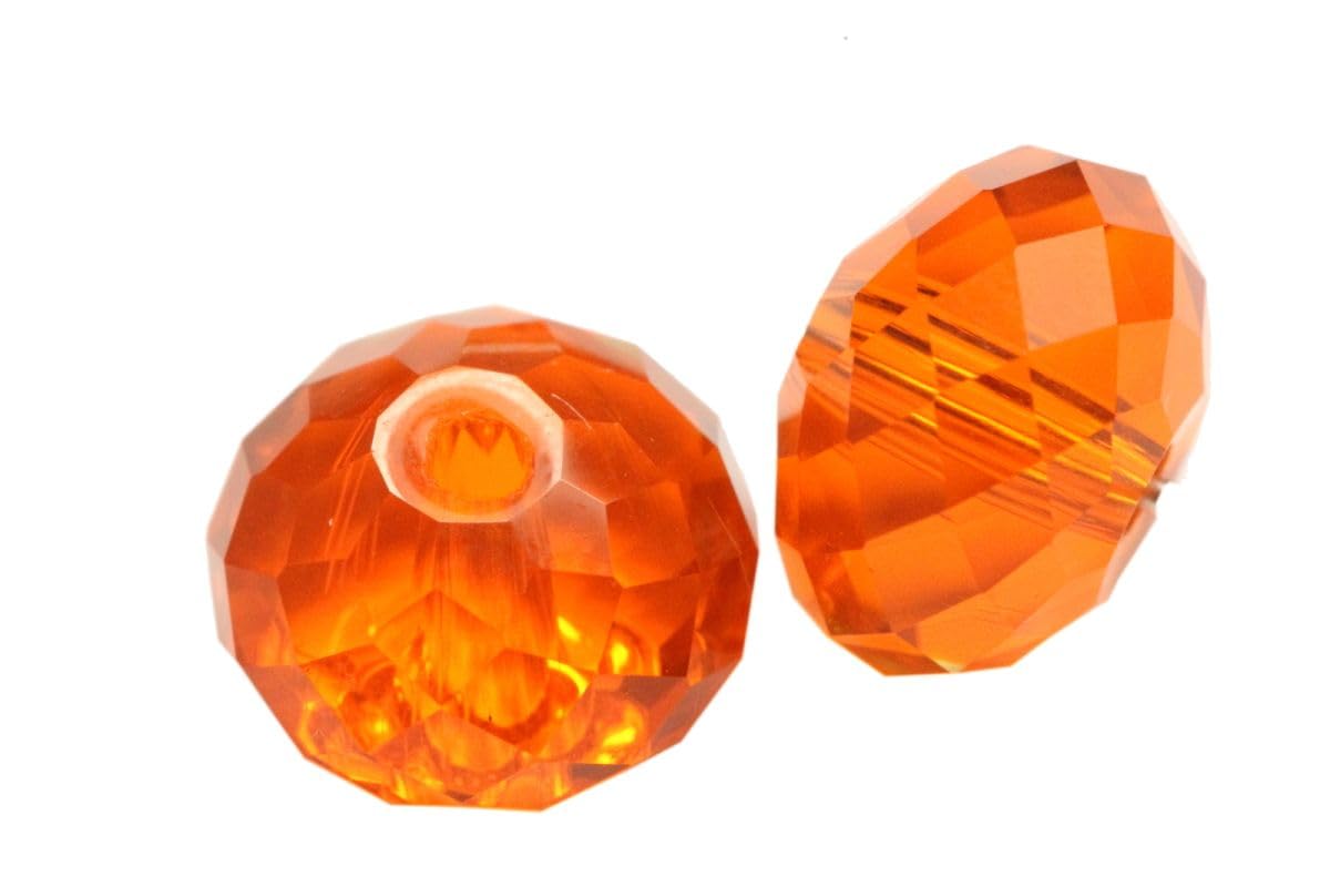 100 perline di cristallo Adabele austriaco sfaccettate da 8 mm, distanziatori solari arancioni, compatibili con cristalli Swarovski Preciosa SS1R-812 5040