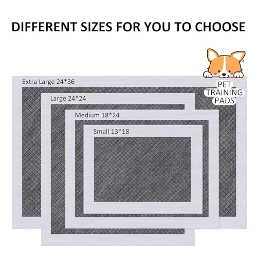 Image of Dog Pee Pads Extra Large,24 inchx36 inch Charcoal Puppy Training Pads,Disposable Super Absorbent Piddle Pads for Dogs Puppies Cats Kittens Rabbits(25 Count)