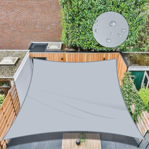 Waterproof Sun Shade Sail 12' x 14' Rectangle UV Block Sunshade,Heavy Duty Permeable 185GSM Backyard...
