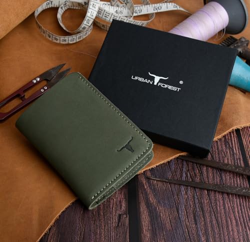 Image of URBAN FOREST Joe Vintage Green Leather Wallet for Men