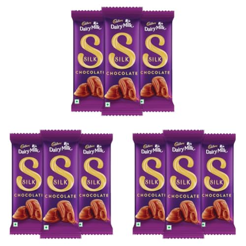 Image of Cadbury Dairy Milk Silk Chocolate Bar, 144 Grams(Pack of 9)
