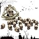 YumSur 20 Stück Harz Totenkopf Set Mini Totenkopf Figur Mini Schädel Totenkopf Modell Totenschädel Figur Deko Skelett Modell Landschaft Garten Topfpflanze Dekoration