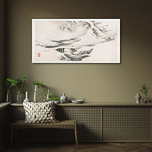 Tableau en verre 100x50cm Arbre d'hiver pour salon moderne