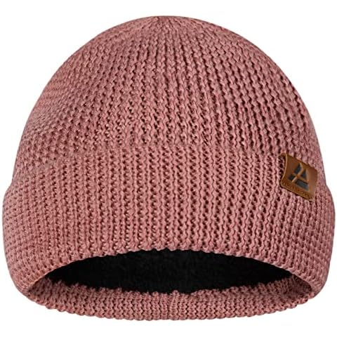 Gorro de Lana Merina con Forro Polar Rosa Cover