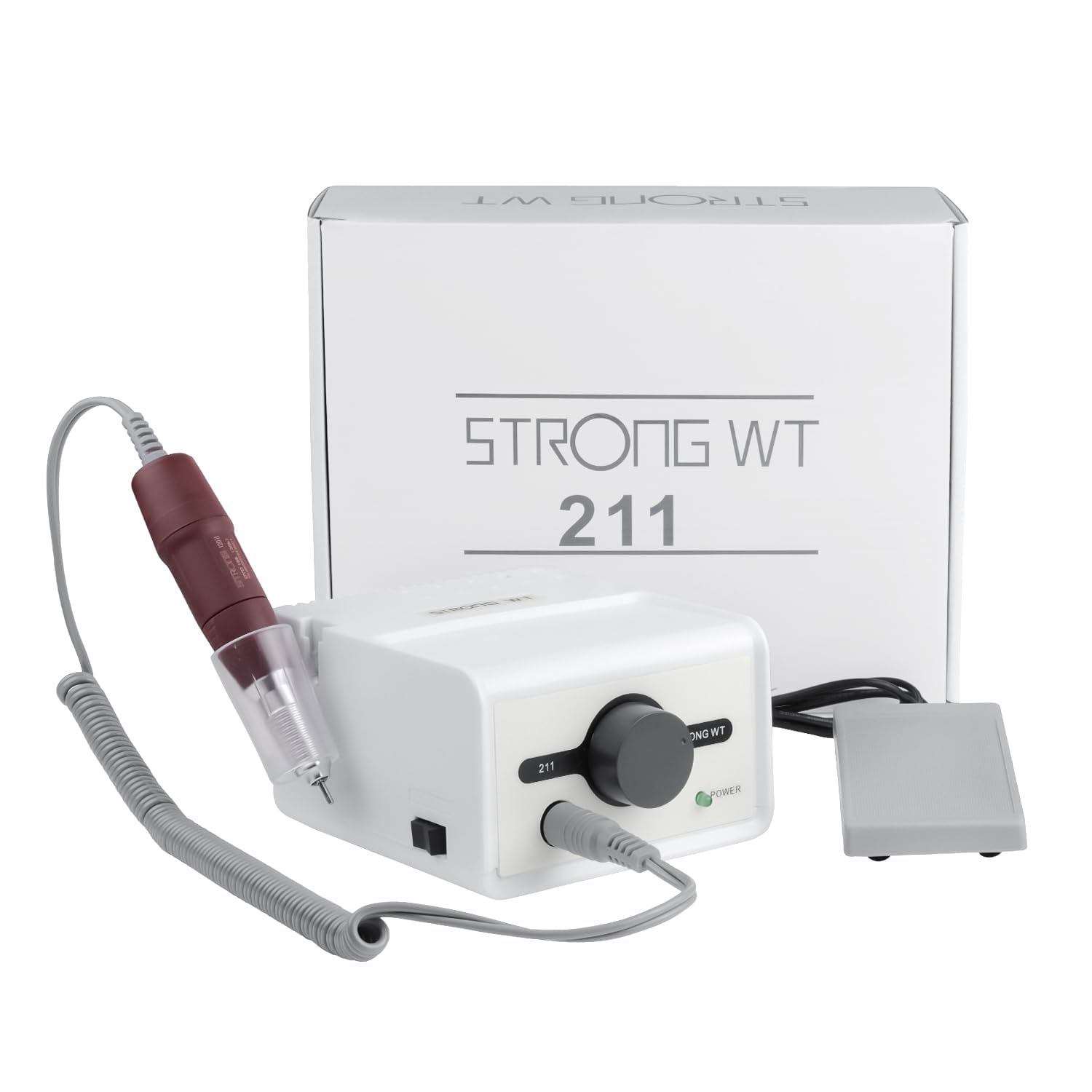 65W Strong Max 211 Elektrische Nagelfeile Bohrer für Acrylnägel 35000RPM 120 Rot Maniküre Werkzeuge Laborgeräte