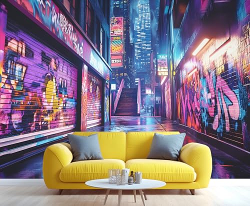 Urban Graffiti Wall Mural, Hip-Hop Street Mural Wallpaper, Graffiti Art