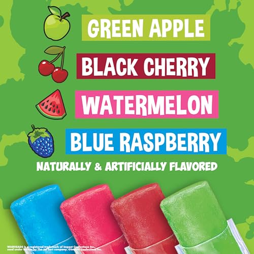 Image of Warheads Sour Freezer Pops Variety Pack, Extreme Sour Ice Pops, 40 Count