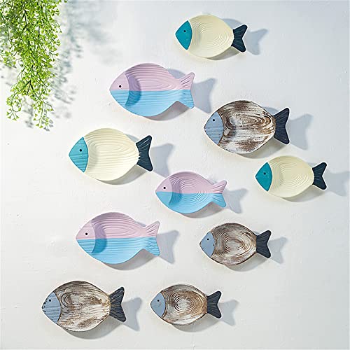 OECECR 2Pcs Wood Fish Nautical Beach Wall Decor, Wooden Hanging Coastal Wall Art Decor for Home, Lake House, Ocean Bathroom Decor - Blue - Image 7