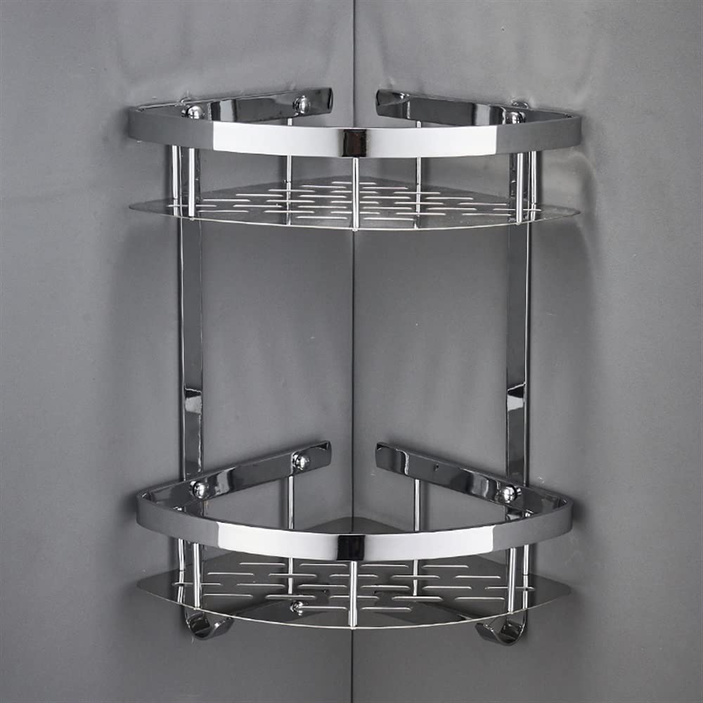 Corner Shower Caddy Gold Bathroom Corner Shelf Shower Gel Rack Shampoo Caddy Holder Copper Wall Mounted Nail Punched