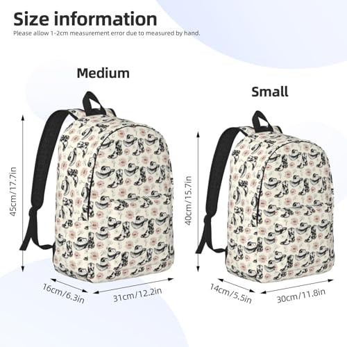 Travel Backpack for Women Men - 20L Cow Print Cowboy Boots Print Canvas Simple Modern Backpack Bag for Hiking2