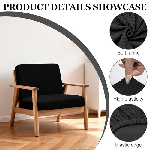 Image of BIETYONE 4Pcs Patio Stretch Cushion Covers,Outdoor Sofa Replacement Cover Slipcovers for Patio Furniture Cushion Covers, Washable Reusable Furniture Protector