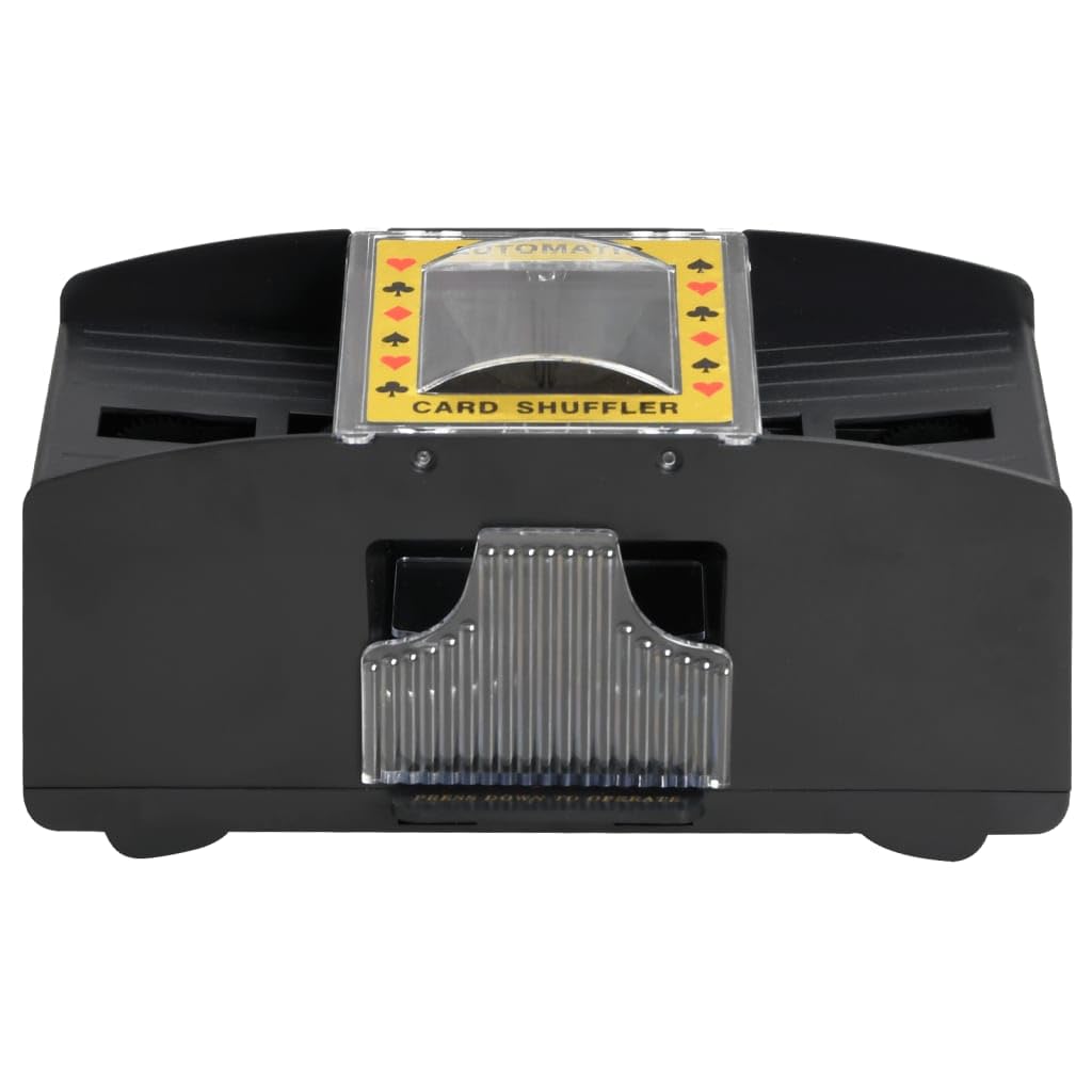 Miscelatore automatico di carte, in plastica, nero, 20,5 x 11 x 10 cm, per 2 mazzi, gioco di carte Poker, Texas, Holdem, casinò, gioco di società, feste, serata