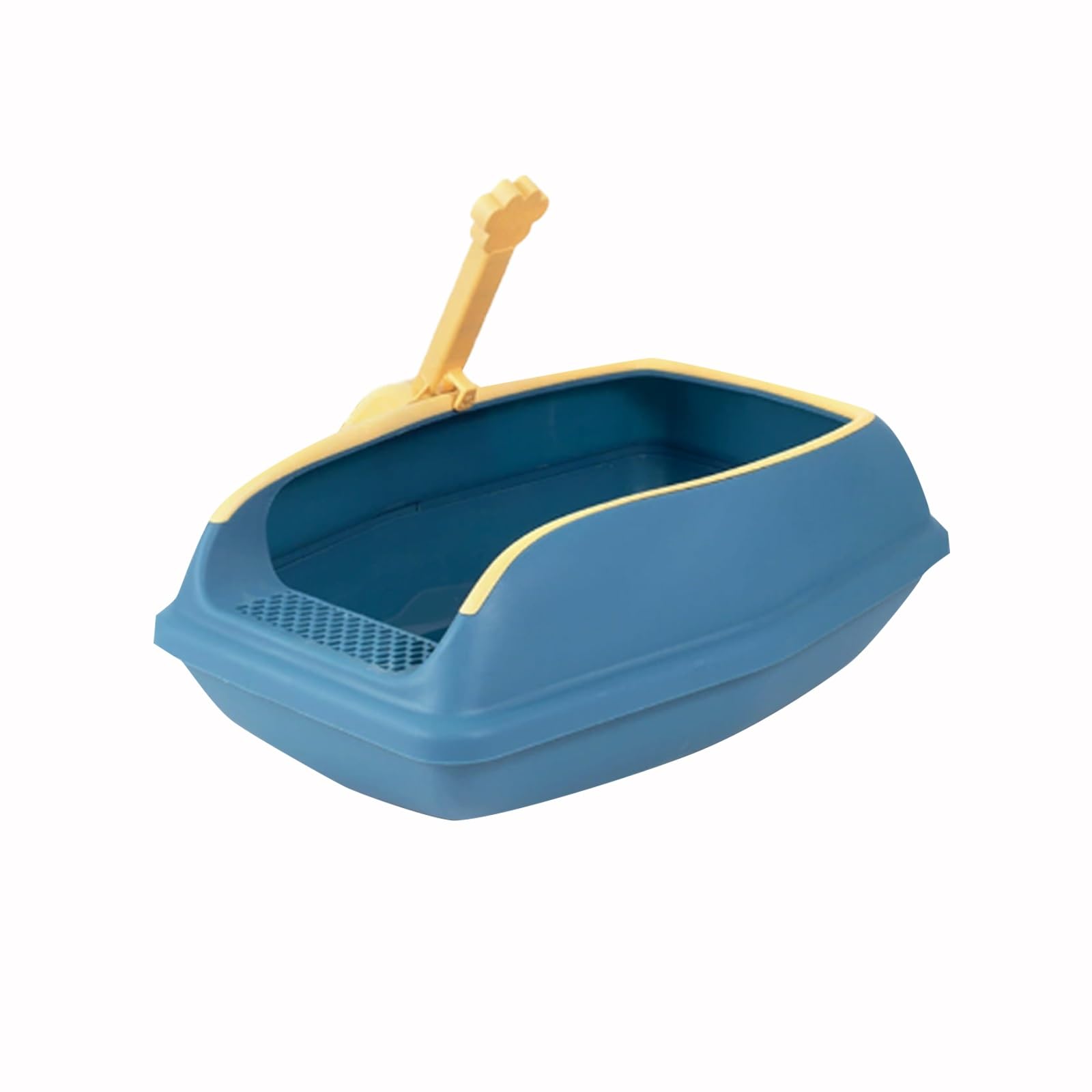 Bandeja para Gatos con Apertura Extraíble, Areneros De Lados Altos, con Pala Y Pedal De Filtro, Orinal Doméstico para Gatos Pequeños Y Grandes(Blue,38cm)