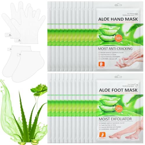 Leelosp MO-LEELOSP-9334 24 Pk Hydrating Hand And Foot Mask Sets Christmas Spa Gift Moisturizing Gloves Socks Masks cover