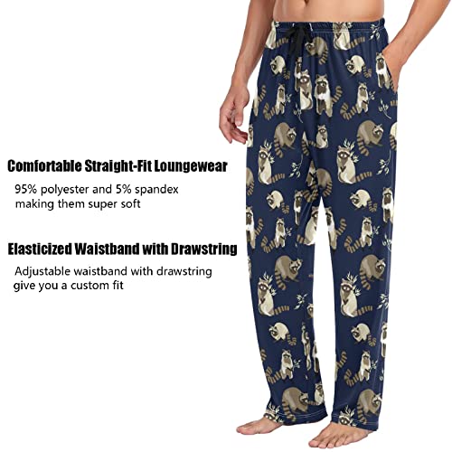 ZZXXB Dragon Dog Llama Pajama Pants for Men Comfort Sleep Lounge Bottoms Straight-fit with Pockets S-XXL3