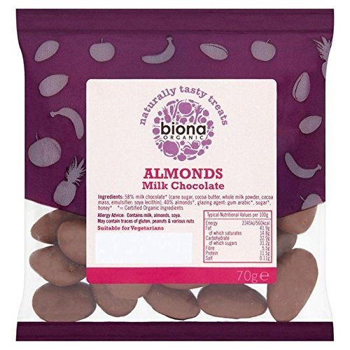 Biona Organic Almonds Milk Chocolate 70g - Pack of 6