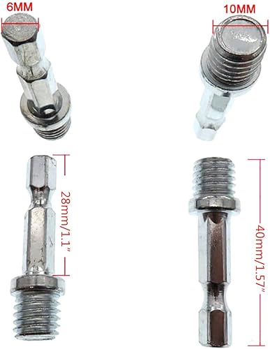 Miniatura 5 de 2 unidsset adaptador de taladro hexagonal M10+M14 Herramientas de división de madera Llave eléctrica Adaptar su taladro eléctrico a alto par de