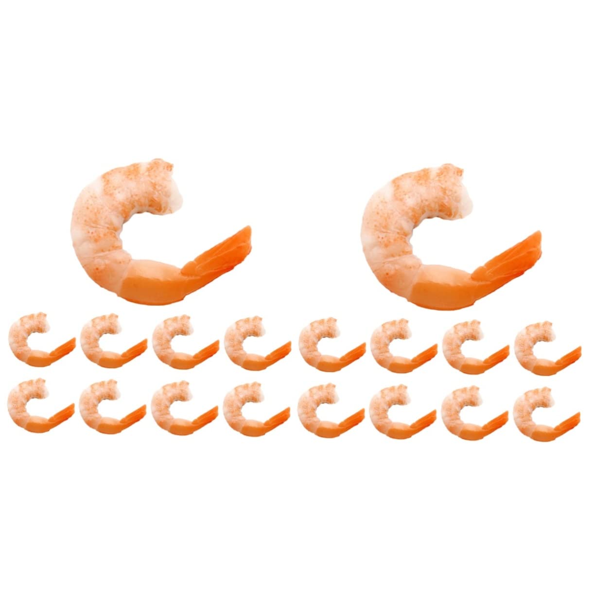 Toyvian 18 Pcs Artificial Shrimps: PVC Fake Shrimp Toy Model, Realistic Fake Food, Simulated Cooked Prawn, Lifelike Seafood Model for Home Kitchen